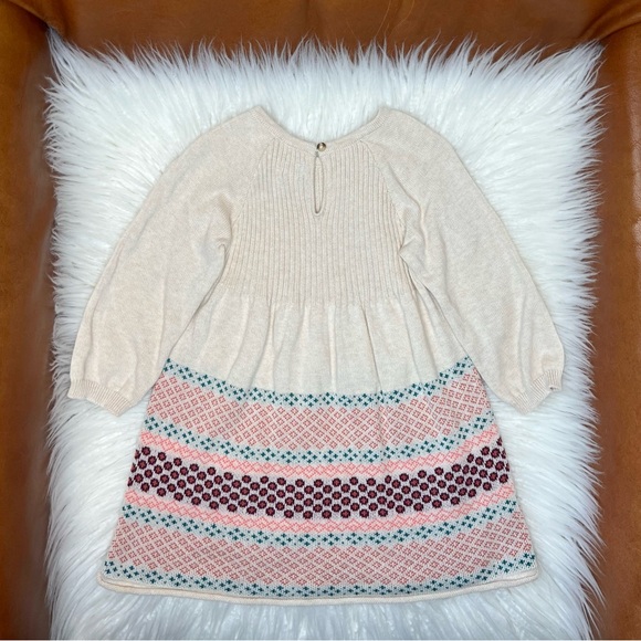 Tea Collection - Fair Isle Sweater Dress - Oatmeal Heather - Picture 3 of 5